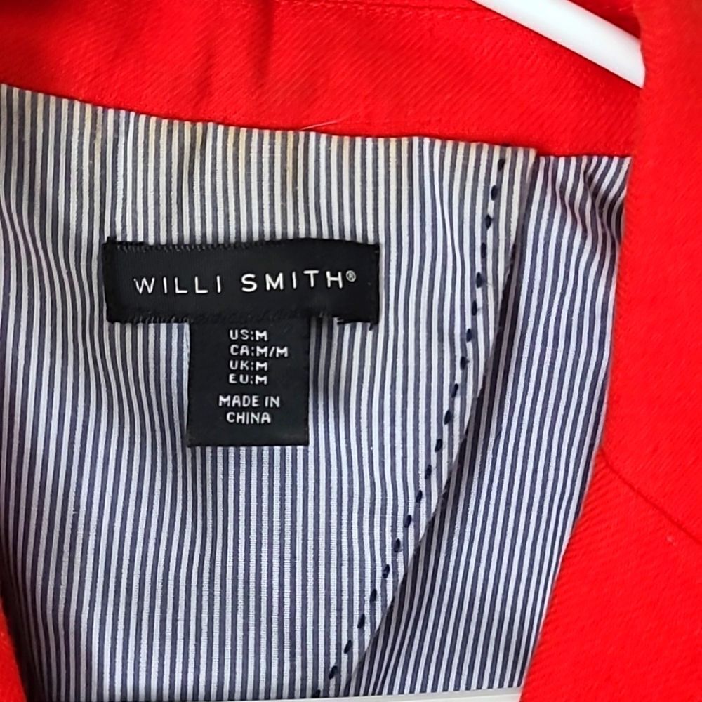 Willi Smith Vibrant Red Blazer with Subtle Gray Details - Picture 2 of 4